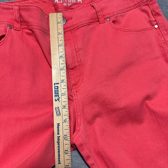 Chico's Jeans Womens Size 1.5 (32x24) Crop Platinum Coral Red Stretch pants - Picture 11 of 16